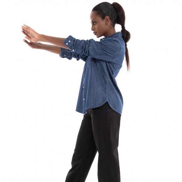 NWT Pinky XL Denim Long Sleeve Button Down Shirt - Picture 6 of 13